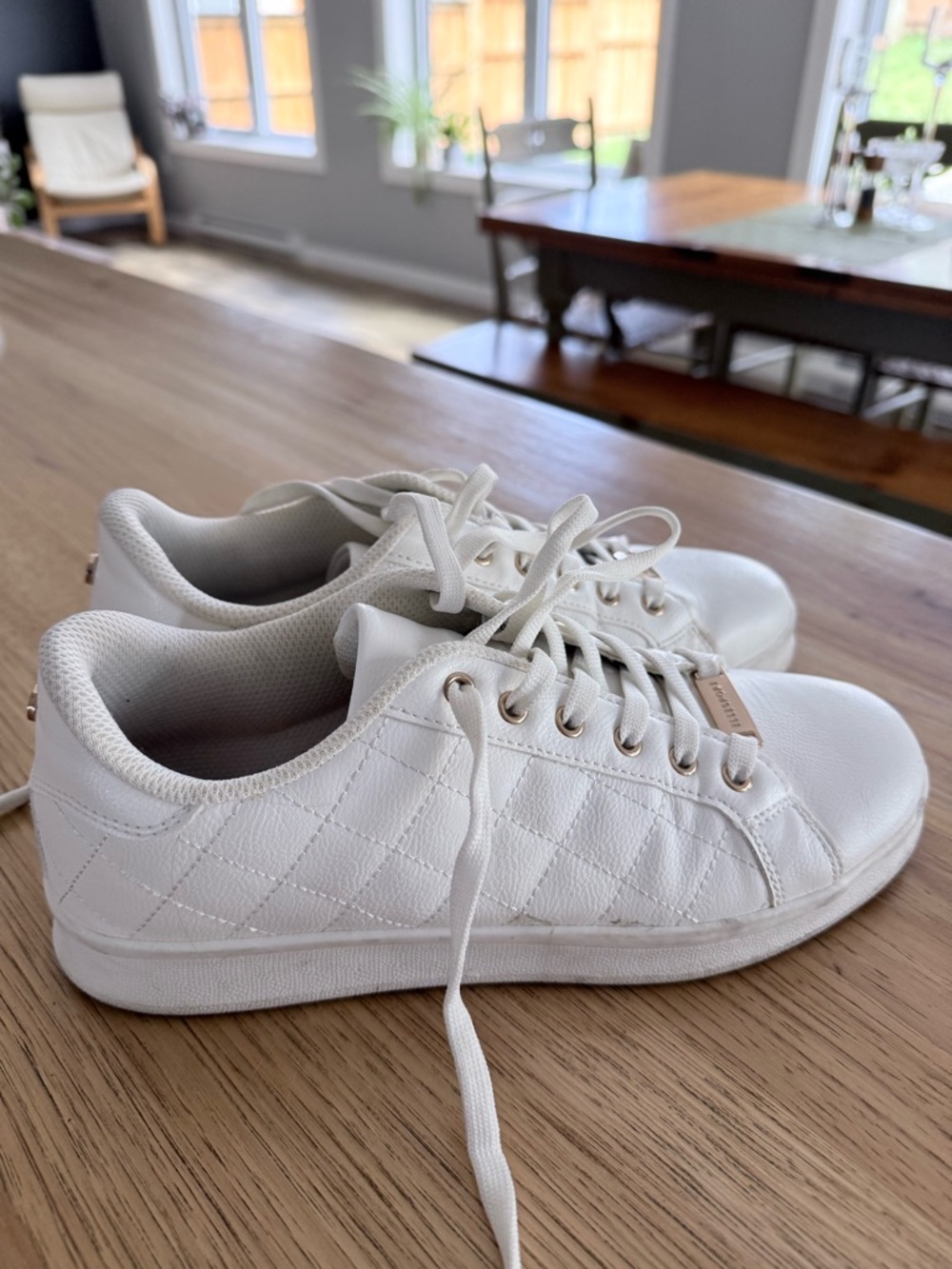 Ellesport WhiteLeather Athletic Sneakers